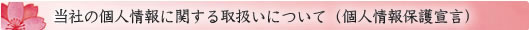 会社の個人情報に関する取扱いについて（個人情報保護宣言）